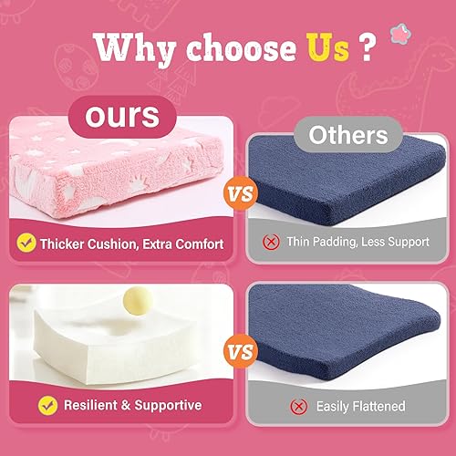 Miniatura 9 de Welnow Sofá 2 en 1 para niños, silla convertible que brilla en la oscuridad, sofá de Chirldren plegable, con bolsillos laterales y funda extraíble,