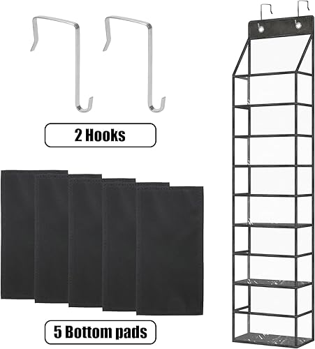 Miniatura 4 de Organizador de despensa colgante sobre la puerta, organizador de habitación con bolsillos de plástico transparente, organizador de almacenamiento