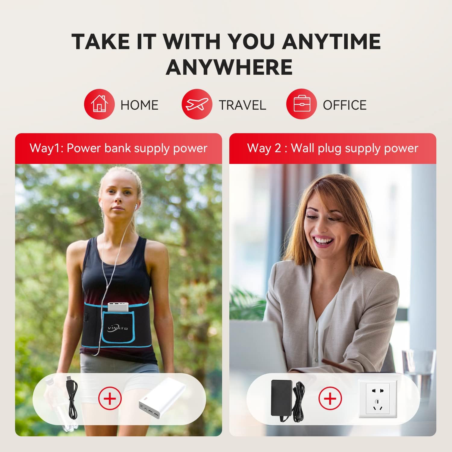 Buy Infrared Red Light Therapy Belt VINATO 660nm Red Light 850nm Near