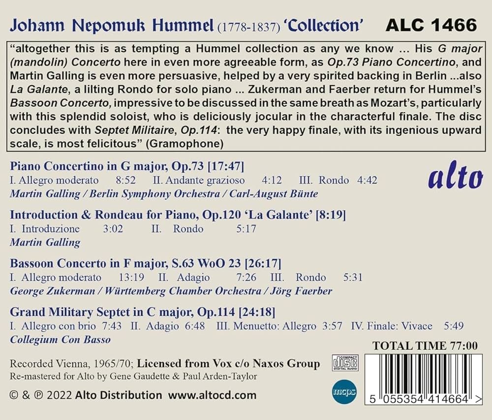 Amazon.co.jp: Johann Nepomuk Hummel 1778-1837 'Collection