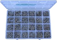 Anmuka 400PCS Fishing Hooks Set Sizes 9# to 2# Bulk Hooks for Freshwater Saltwater Bass Catfish Worm Lures