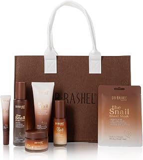 Facial Care Set with Snail Mucin & Collagen - Snail Slim Facial Serum, Eye Serum, Day & Night Cream, 10 x Cloth Mask, Facial Cleanser, Toner, Sun Lotion SPF 50 - Anti-Aging, Smooth Skin