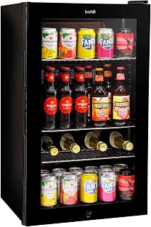 Baridi 85L Under Counter Drinks/Beer & Wine Cooler Fridge with Light, Black - DH13