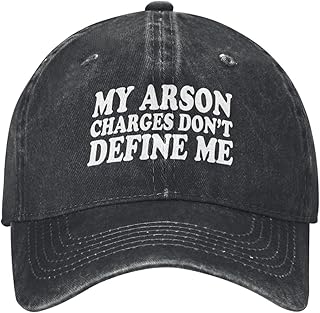 Washed Denim Trucker Hat My Arson Charges Don't Define Me Baseball Cap for Women Adjustable Distressed Dad Hats