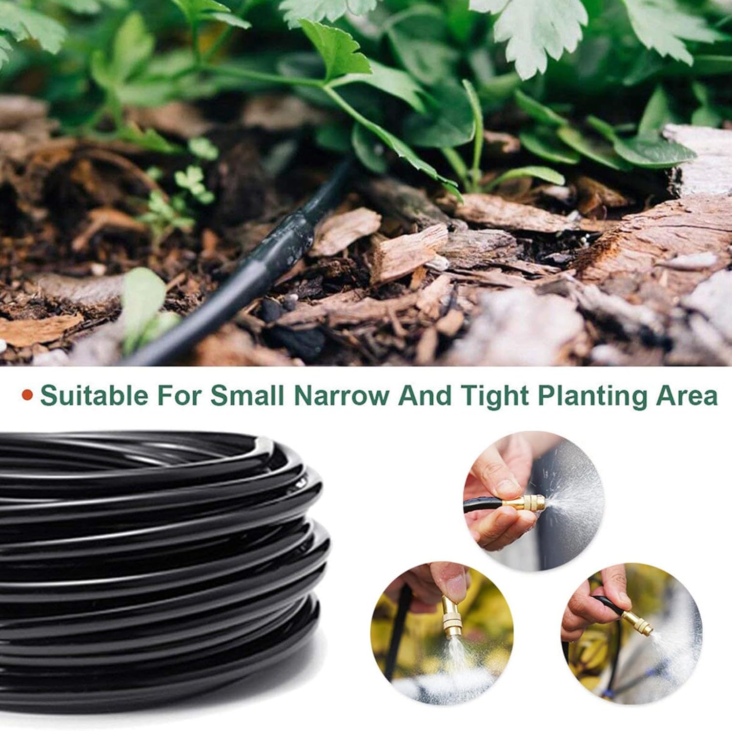 164FT 1/4 inch Drip Irrigation Tubing Hose Garden Watering Tube Line Blank Distribution Tubing For Garden Irrigation Drippers, Emitters, and Systems