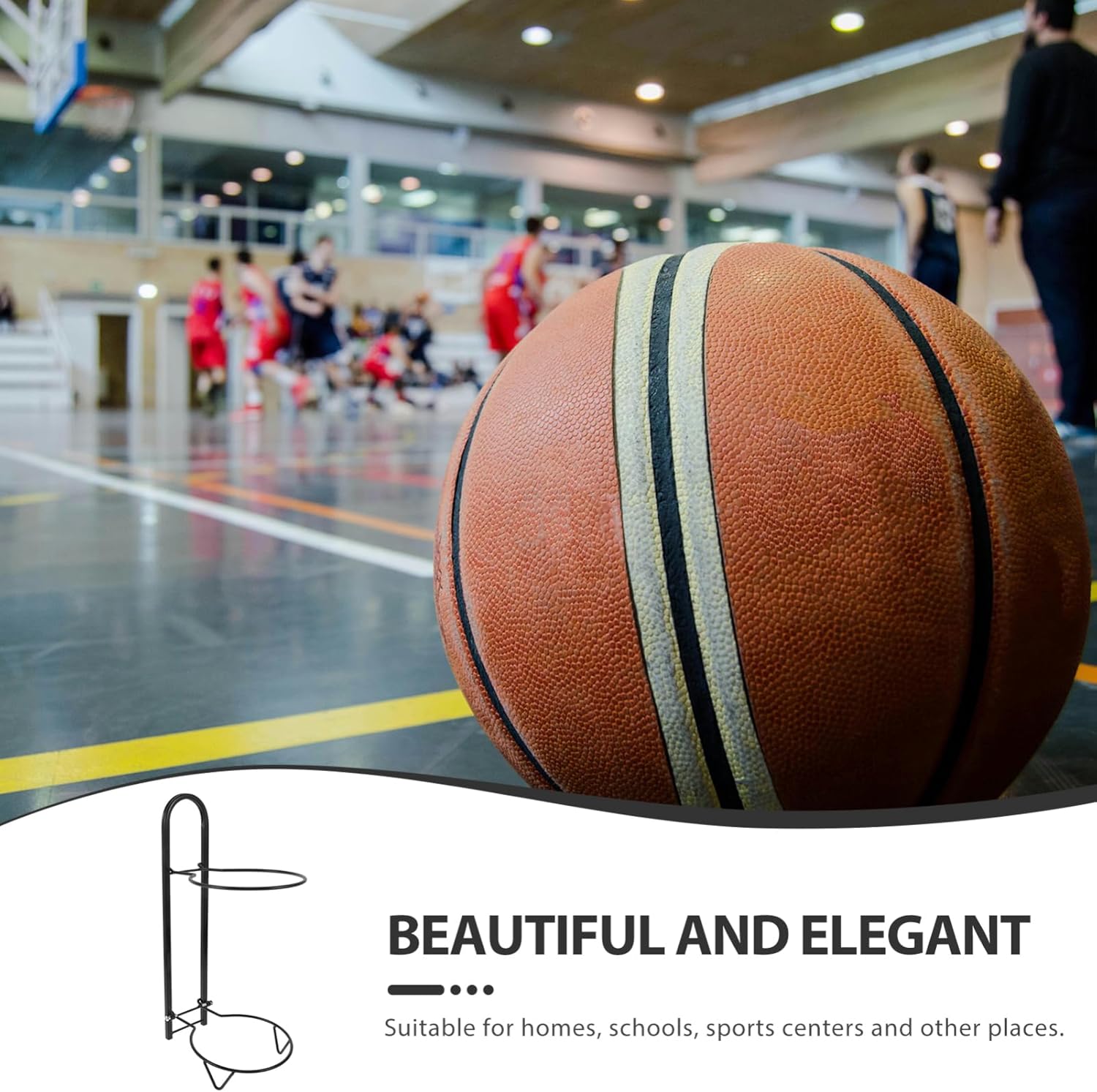 Vertical Storage Rack Multi-Layer Basketball Holder for Use Space-efficient Organizer for Soccer Volleyball Sports Equipment Stylish Wall-Mounted Design