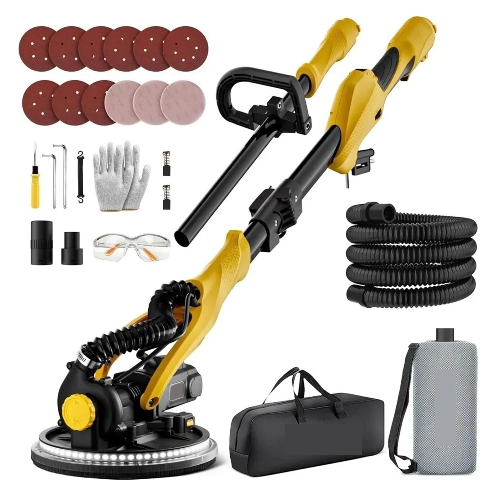 Wafohsr One Color Drywall Sander 1050W Electric With Vacuum Dust Collection For 2100Rpm Wall With 7 Variable Speed Powerful Motor