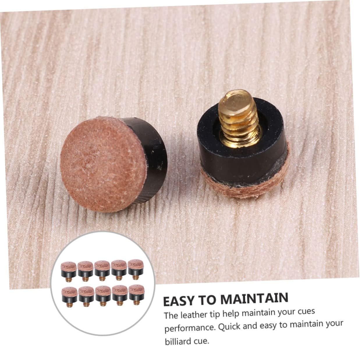 20 Pcs Screw Head Snooker Cue Pool Cue Billiard Cue Holder Tip Rack Cues Kit Pool Accessories Skin Brown