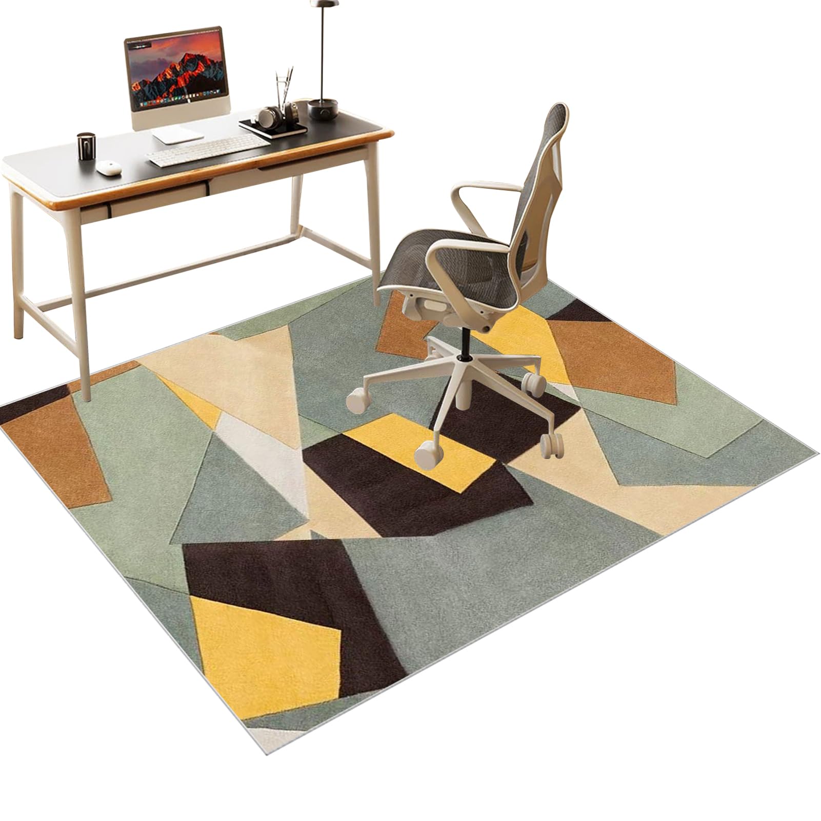 Desk Chair Mat for Carpet Floors, Office Chair Mat for Hardwood Floor, Computer Gaming Chair mat for Hard Floor, Computer Rolling Chair Mat for Home and Office Floor Protector Mat Rug 130 x 150 cm โ image 1