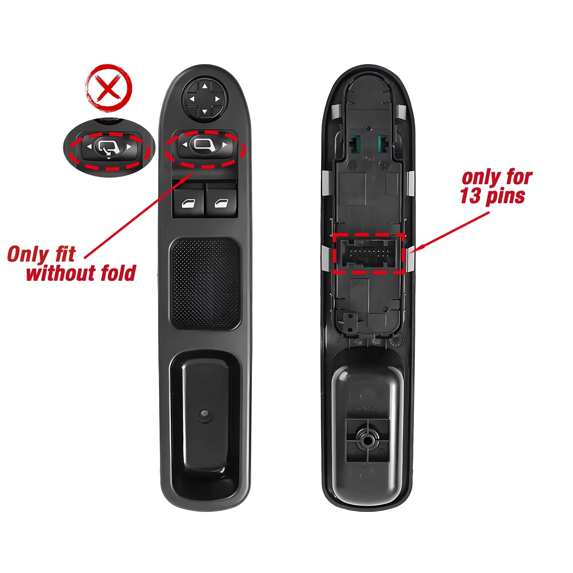 Interruptor de ventanilla Compatible Con Peugeot 207 CC 2007-2015