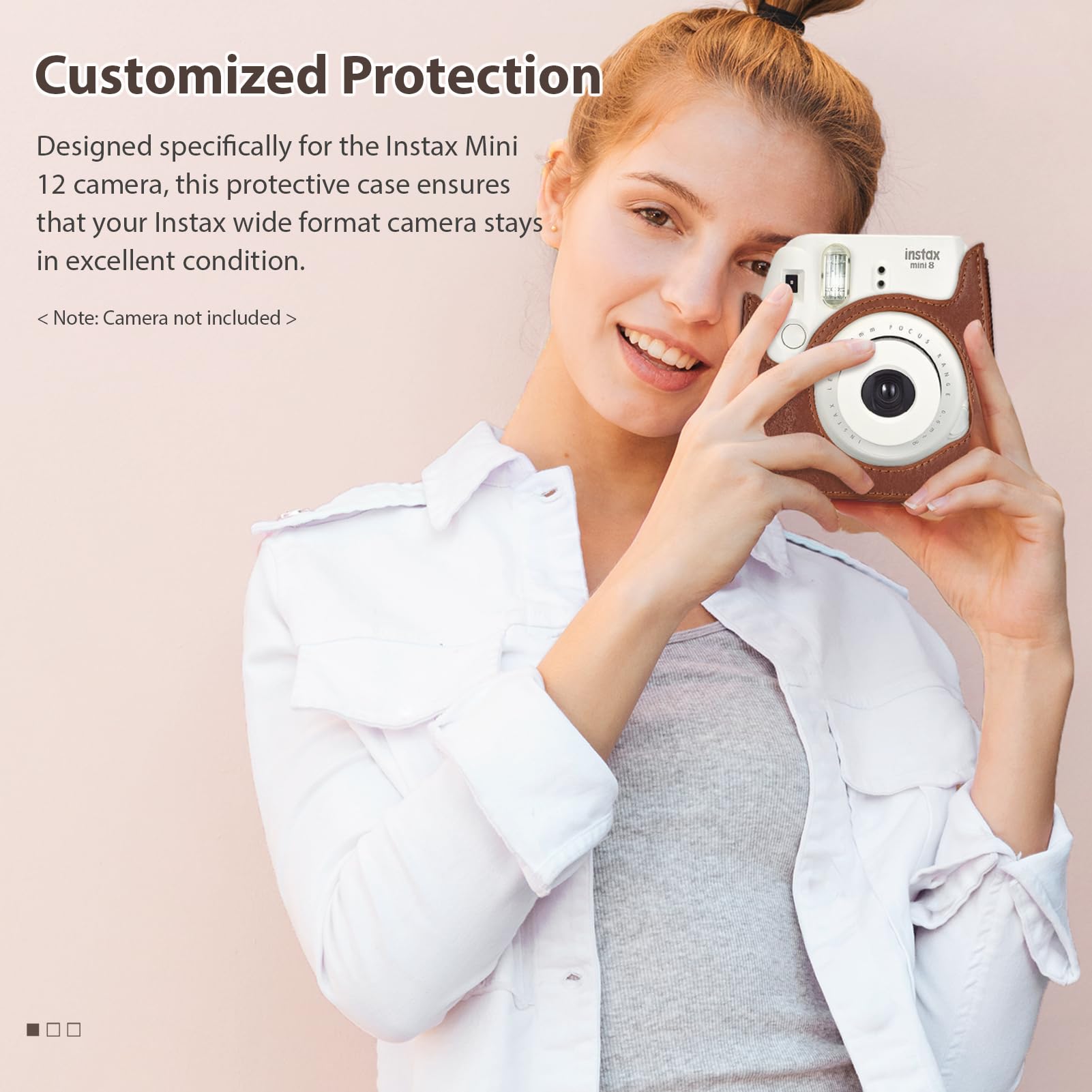 Andoer Custodia per fotocamera istantanea in pelle PU con fibbia