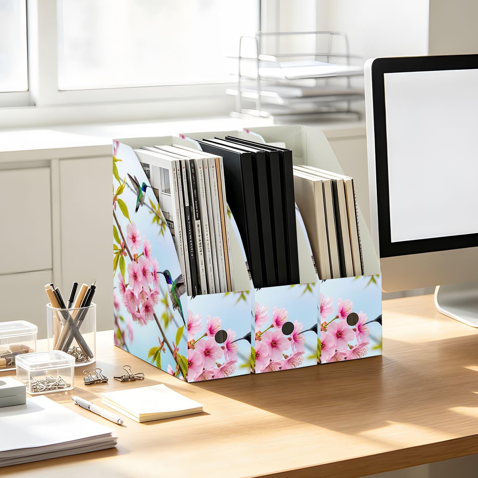 Aesthetic Floral Pink File Folder Organizer, abwischbar