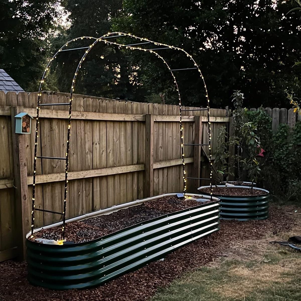 Gartenbogen Kletterpflanzen Metall Rosenlaube Hochzeit Pergola Outdoor Dekoration für Gartenparty Grün Rankhilfe (200x230x40cm)