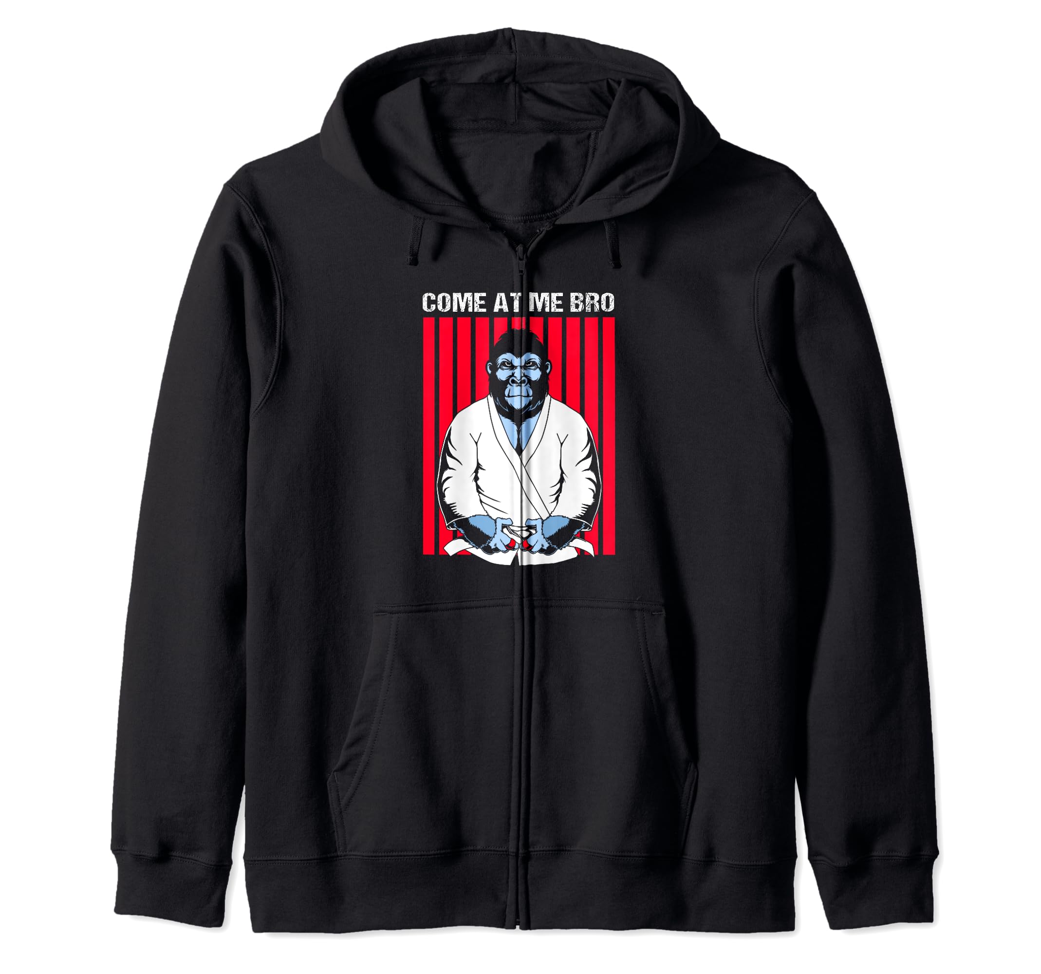 Mma Bjj Martial Artist Gorilla Come At Me Bro Zip Hoodie