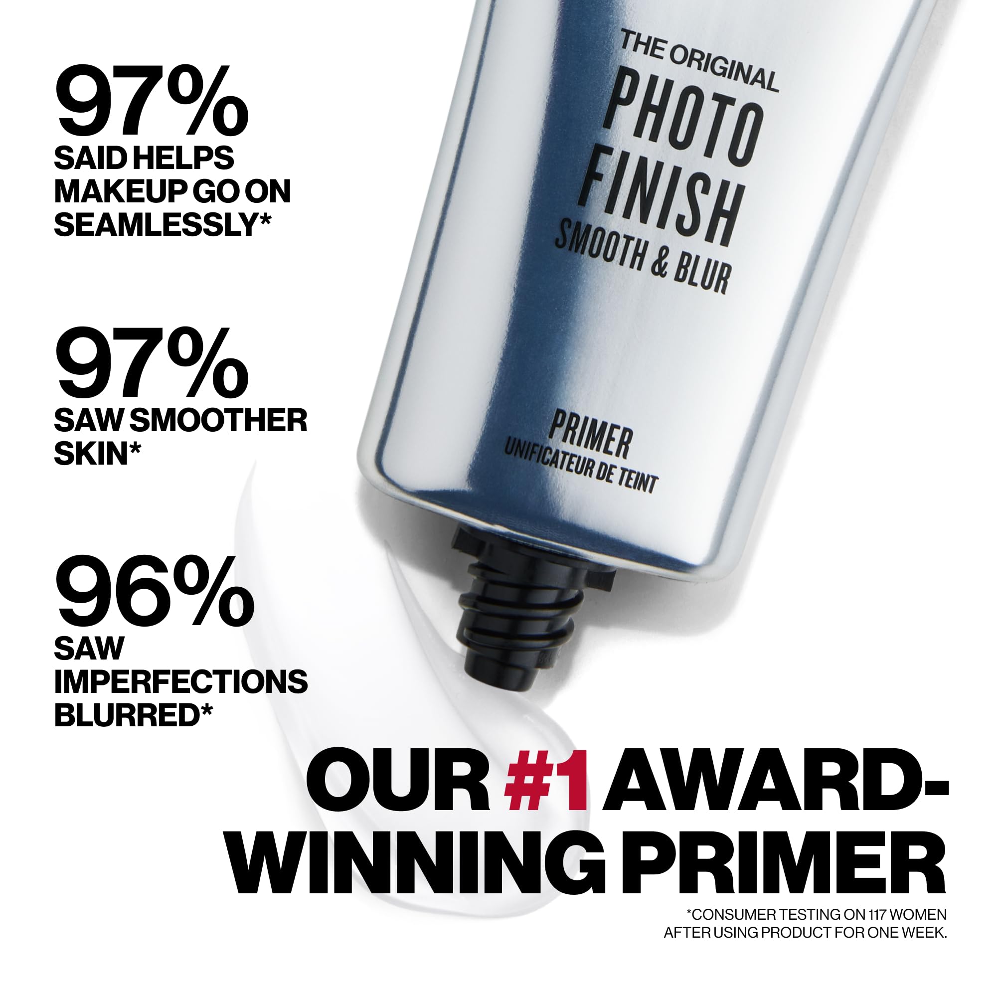 Smashbox The Original Photo Finish Smooth & Blur Makeup Primer | Instantly Smooths and Blurs Fine Lines and Pores | Vitamins A + E: Full Size, 1 Fl Oz