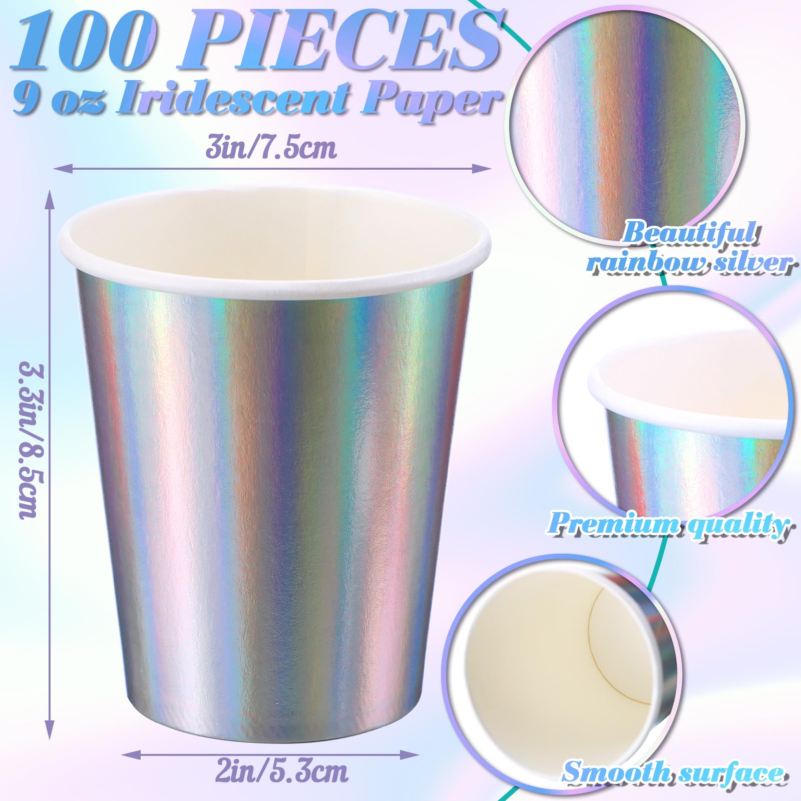 144 Regenbogen-Pappbecher, 266 Ml – Bunte Einweg-Partybecher Für Hochzeit, Geburtstag, Feiern