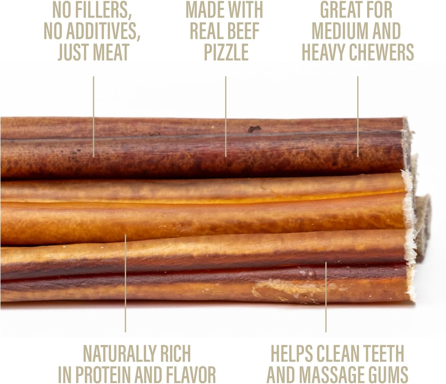 Chewer's Joy Bully Sticks (8oz) – Natural Dog Treats – Single Ingredient Long-Lasting Chews, High Protein
