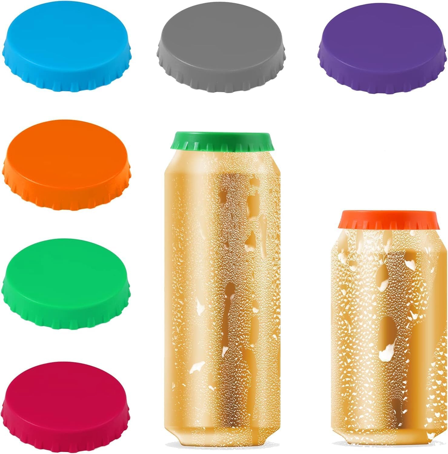 Silicone Soda Can Lids,6Pcs Reusable Soda Can Covers Can