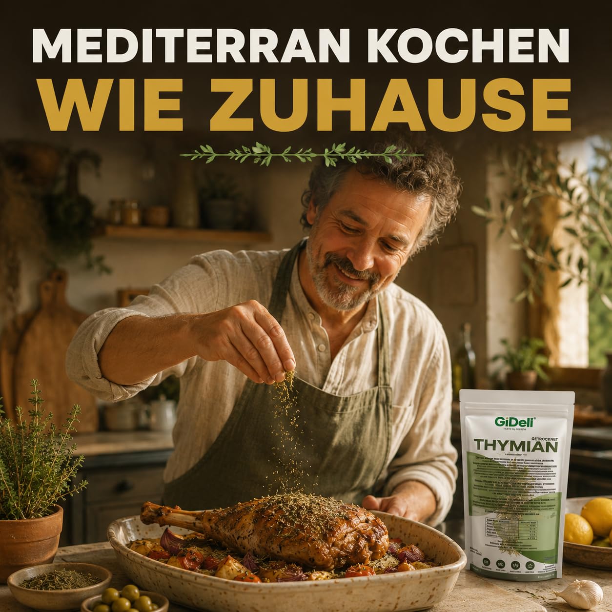 GiDeli Thymian Getrocknet 2x5kg - 100% Naturprodukt ohne Zusätze - Schonend Gerebelt mit Intensivem Aroma - Hitzebeständig zum Mitkochen - Ideal für Fleisch, Pizza, Suppen & Mediterrane Gerichte