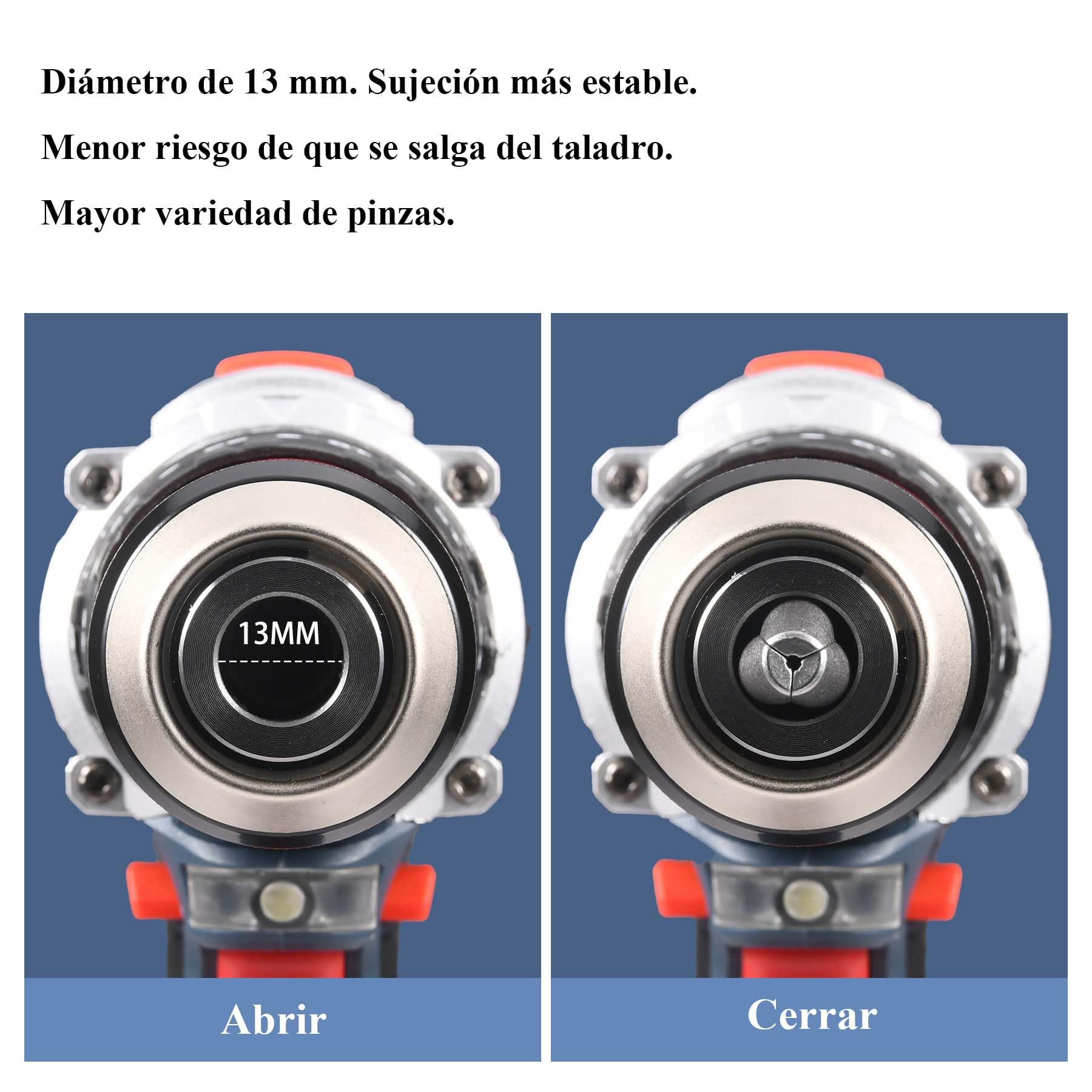 Taladro Percutor a Batería 21V Motor Sin Escobillas (Brushless), 55Nm, Portabrocas de Metal 13mm, 2 Baterías 2.0Ah, 35+3 Ajustes de Par, incluye Maletín & 24 Accesorios