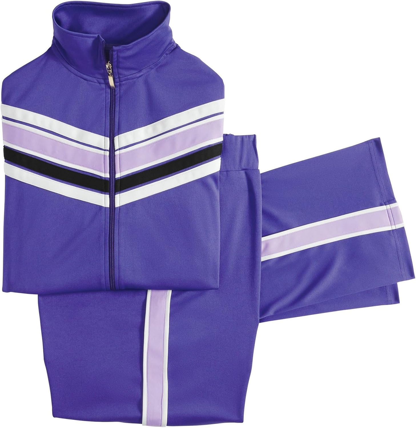 Vevo Active Women's Striped Track Suit Set