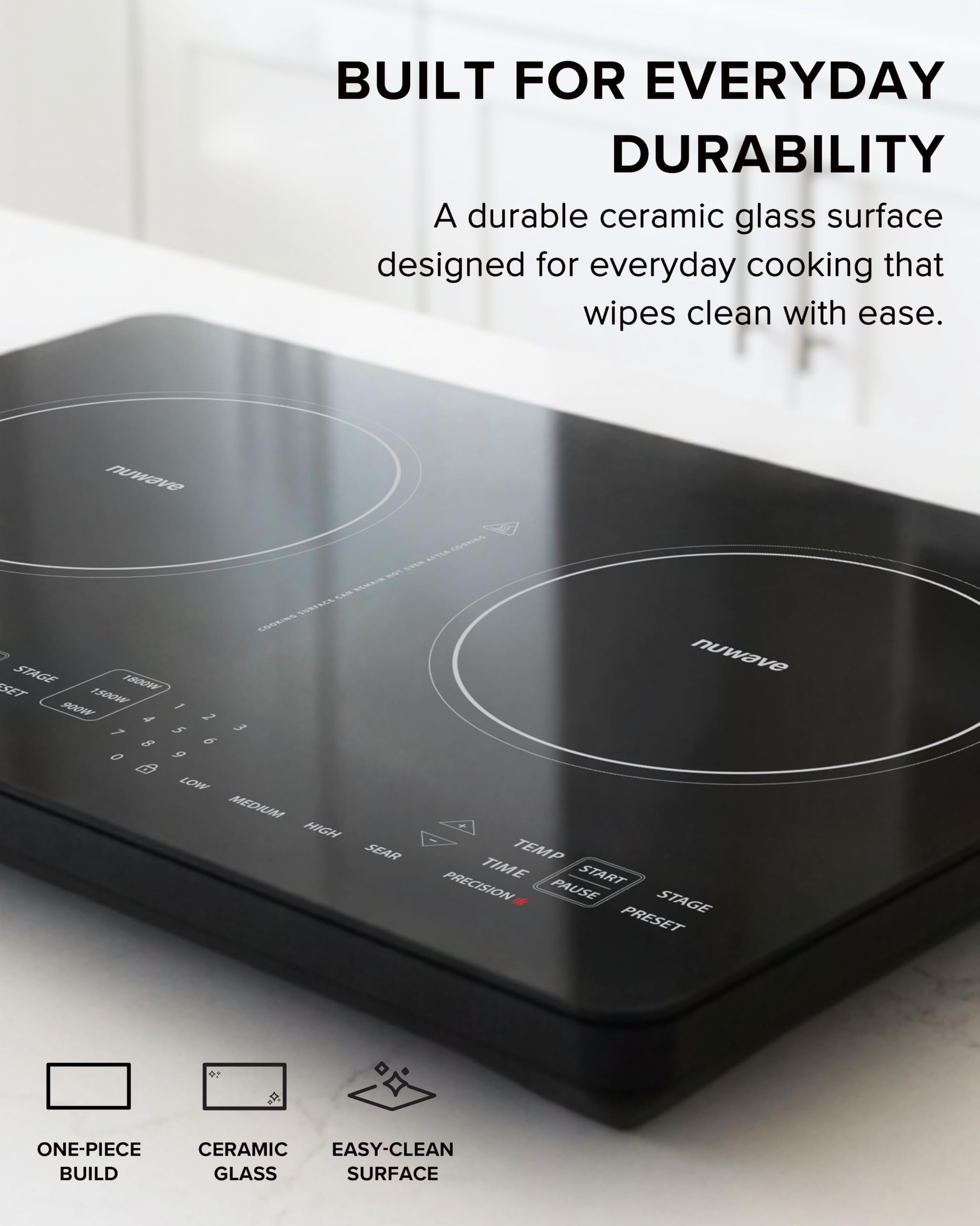 Nuwave PIC Double Portable Induction Cooktop, 900W/1500W/1800W Options view 5