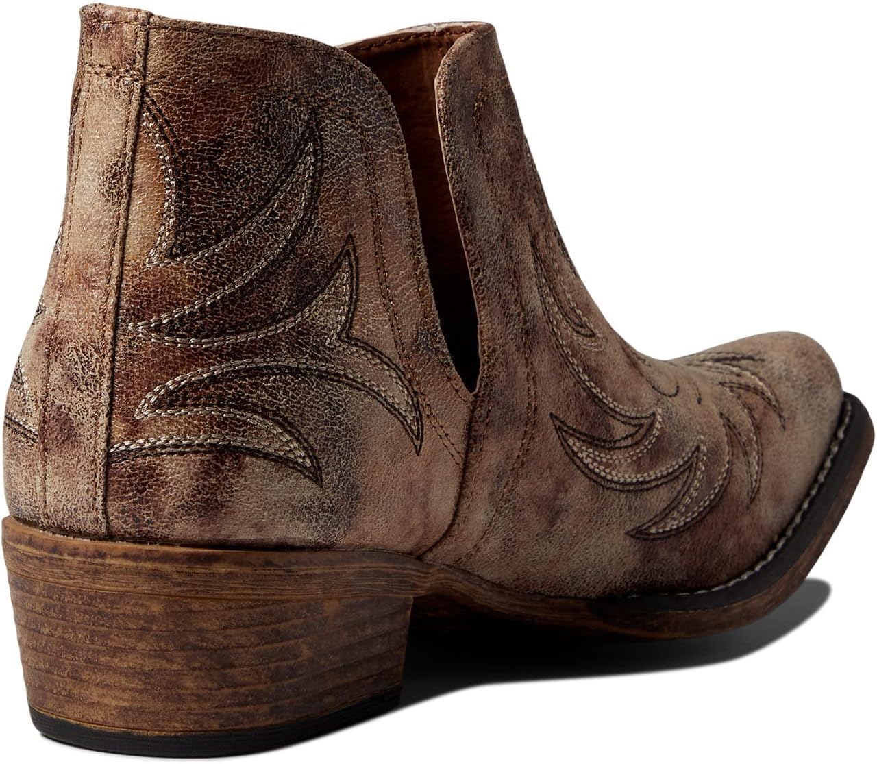 ROPER Womens Ava Embroidered Snip Toe Casual Boots Ankle Low Heel 1-2"