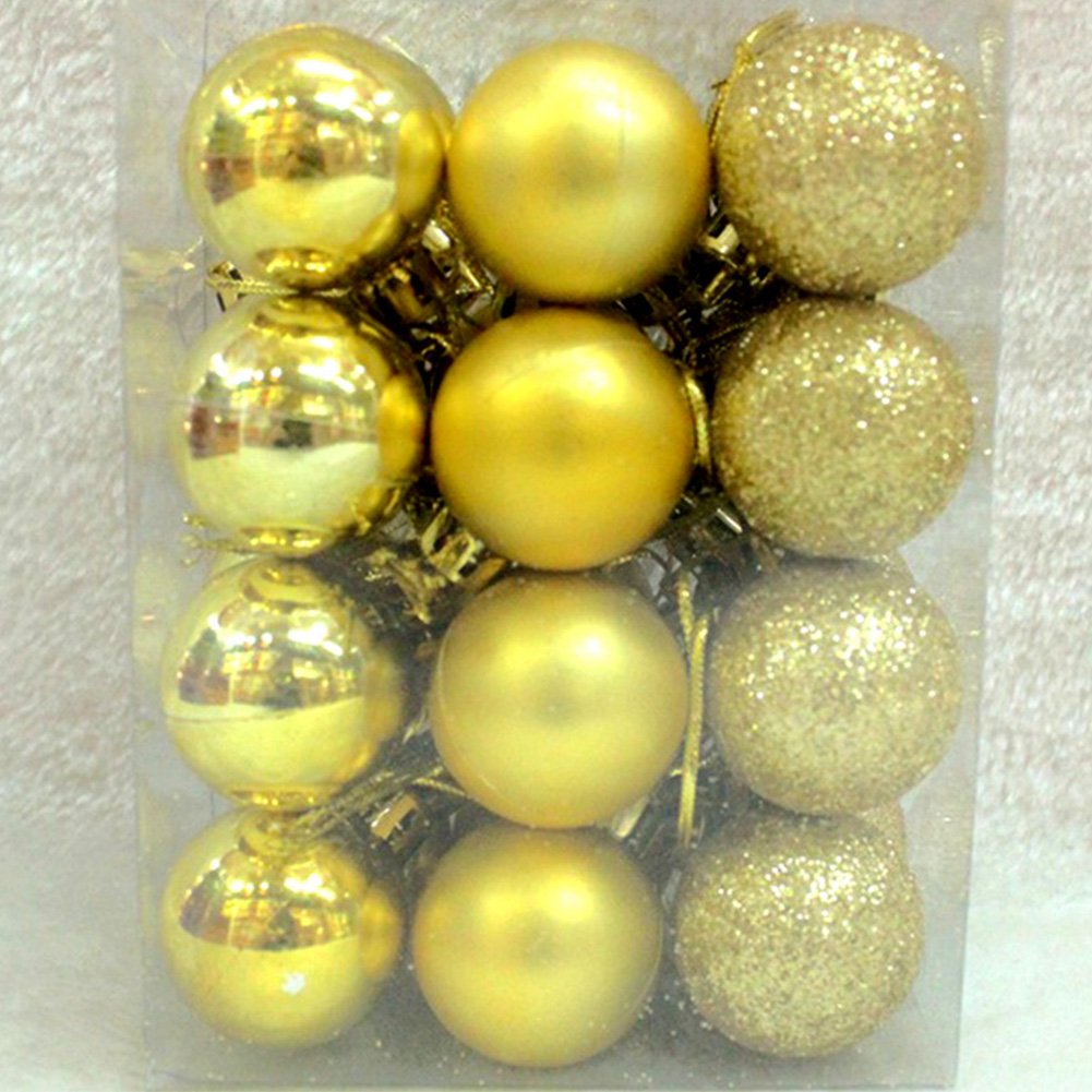 24Pcs Christmas Balls Ornaments for Xmas Tree, Shatterproof Christmas Decorations Hanging Ball Xmas Tree Balls for Holiday Wedding Party Decoration