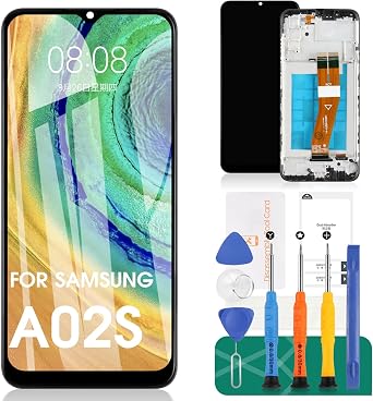 لاستبدال شاشة LCD من سامسونج جالاكسي A02s A025 شاشة LCD SM-A025F Touch Digitizer متوافقة مع SM-A025F / DS و SM-A025G و SM-A025G / DS و SM-A025M إطار إصلاح التجميع 160 مم أصغر