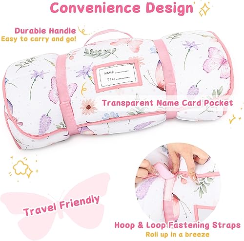 Miniatura 4 de Pea Pod Tapete para siesta para niños pequeños con almohada y manta de forro polar, ultra suave, para niños, para guardería, preescolar, jardín de