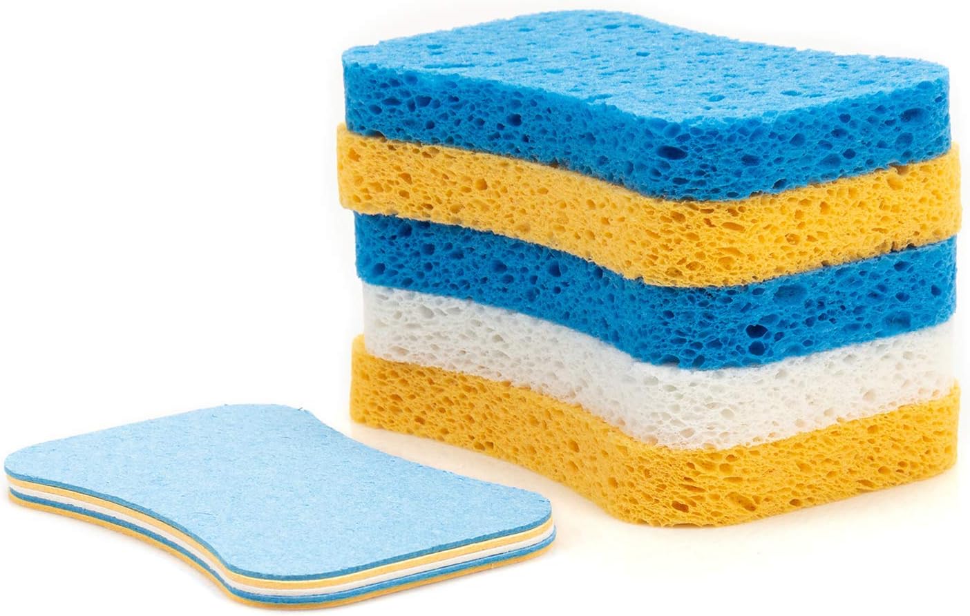 Pop & Clean Compressed Household Cleaning Sponge; 4-3/4" x 2-3/4" x 5/8" Palm Size Biodegradable 5-Pack : Health & Household