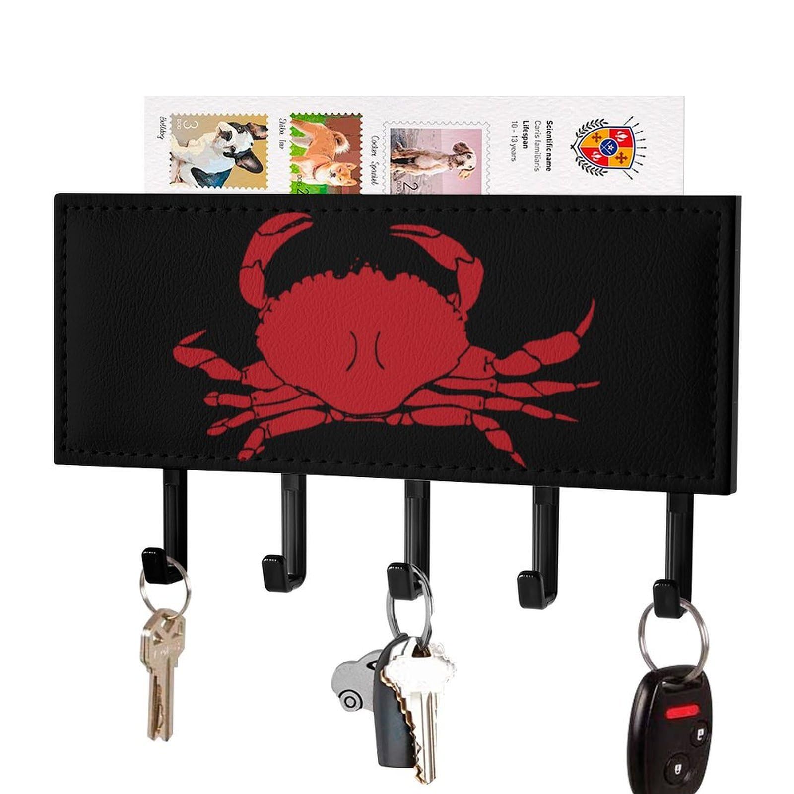 NCLQVJXZKHW Crabs Key Holder with 5 Hooks Key Hooks Wall Mounted Key Racks Key Hanger Organiser Shelf