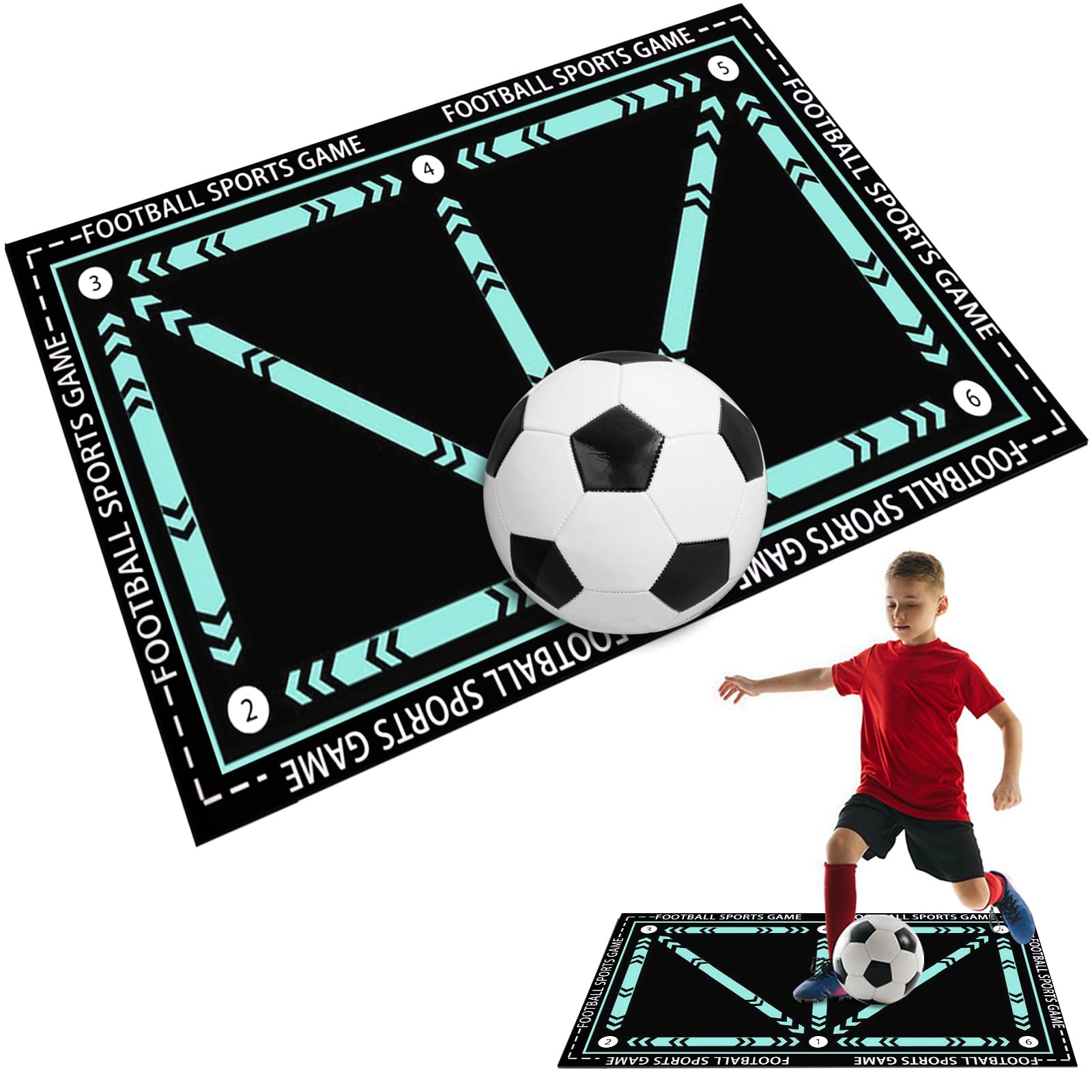 JINTANG Tapete de Entrenamiento de fútbol de 90 x 60 cm, Antideslizante, a Prueba de Golpes, para práctica de Control de Pelota, tapete Deportivo de fútbol para Mejorar la Habilidad de Entrenamiento