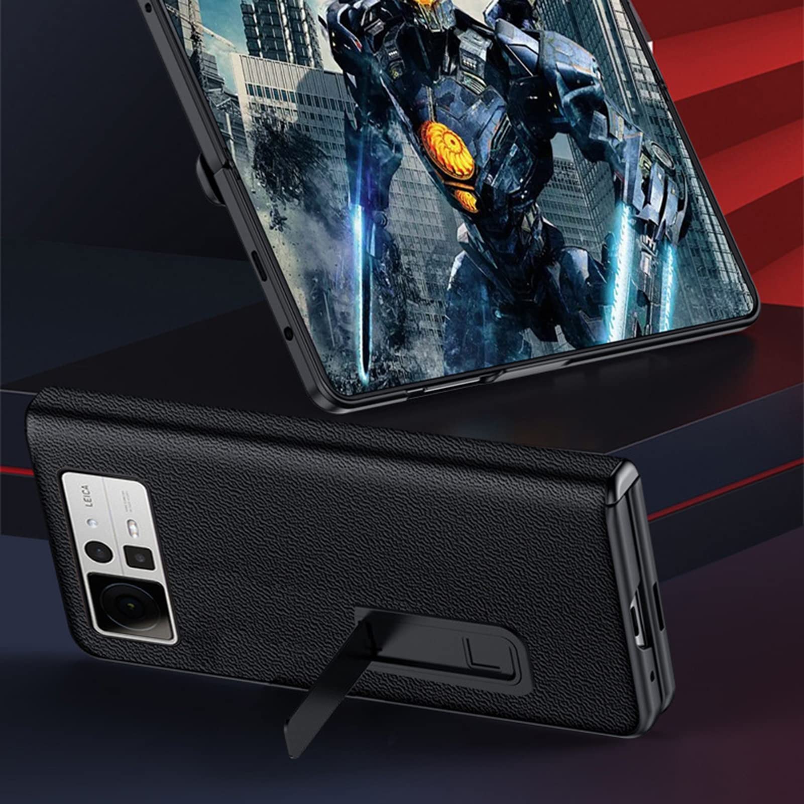 Etui z prawdziwej skóry do Xiaomi Mix Fold2, etui na telefon komórkowy z klapką i ochroną ekranu, ochrona zawiasów, skóra nappa Cowide, etui ochronne, styl biznesowy, niebieskie1