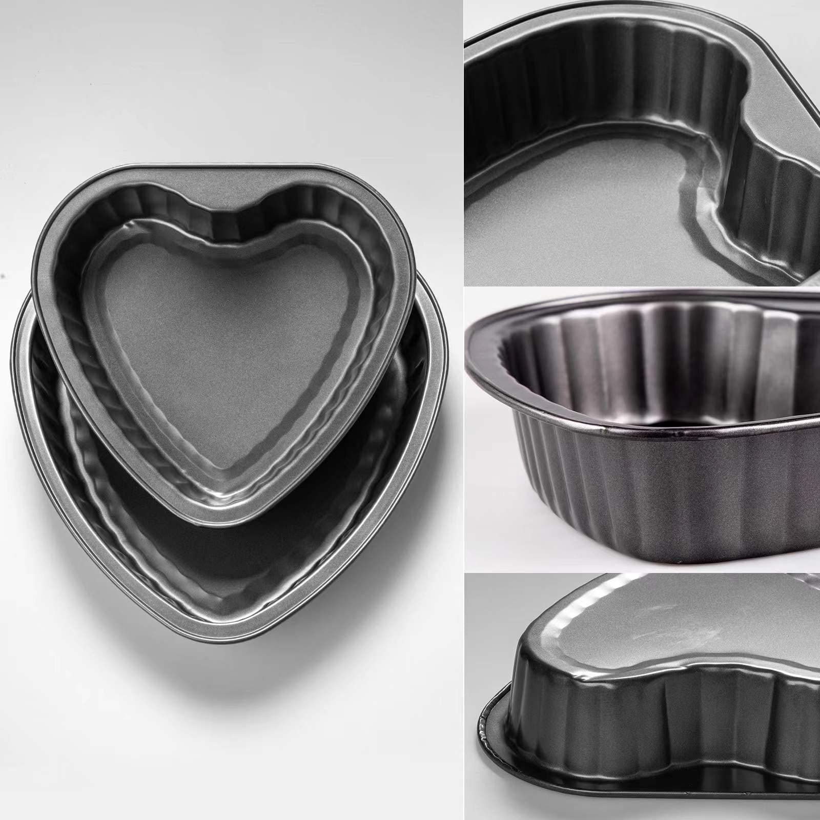 Lot de 2 moules à gâteau en forme de cœur de 20,3 cm - Pour la Saint-Valentin, la pâtisserie, un mariage, un anniversaire