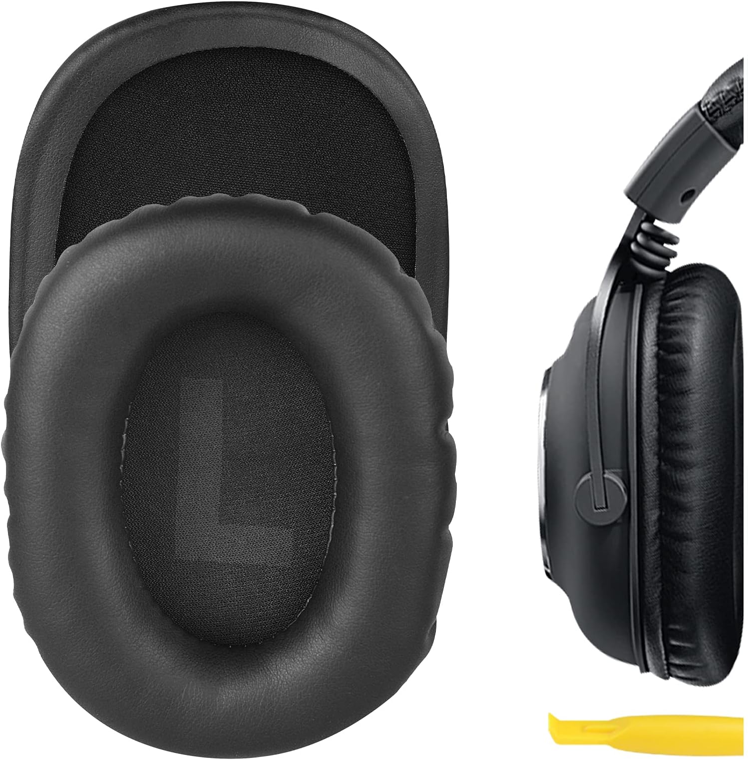 Geekria Earpads QuickFit Compatible Pads for Logitech Logicool G Pro, G Pro X, G433, G233, G Pro X 2 Headphones, Earpads, Ear Cushions, Earcups (Protein Leather/Black)