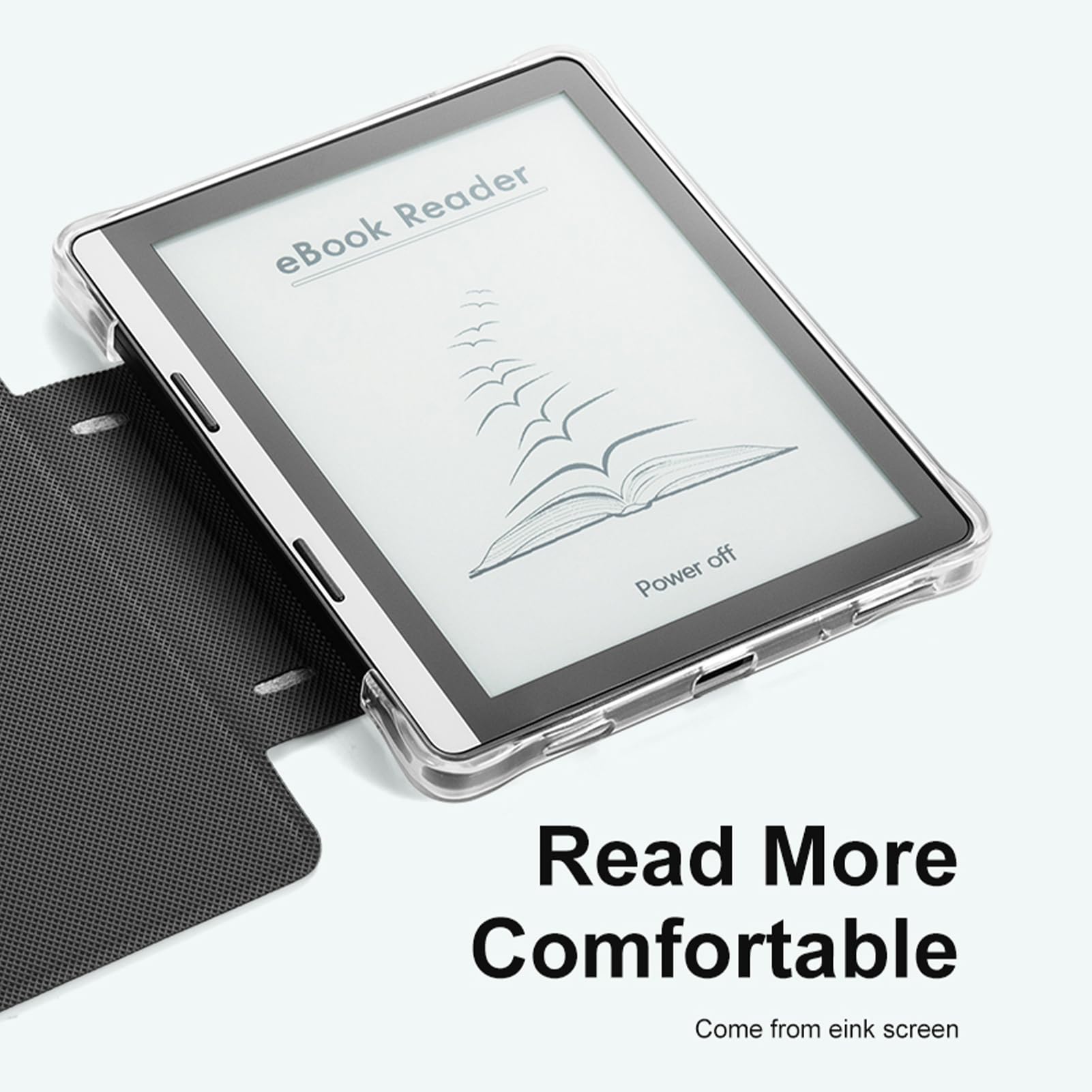 Sxhlseller 5,76-Zoll-E-Book-Reader mit Frontlicht, 16 GB Ultradünnes Android-Tablet Zum Lesen, Blendfreier E-Book-Player mit Schützender Lederhülle (1G+16G)