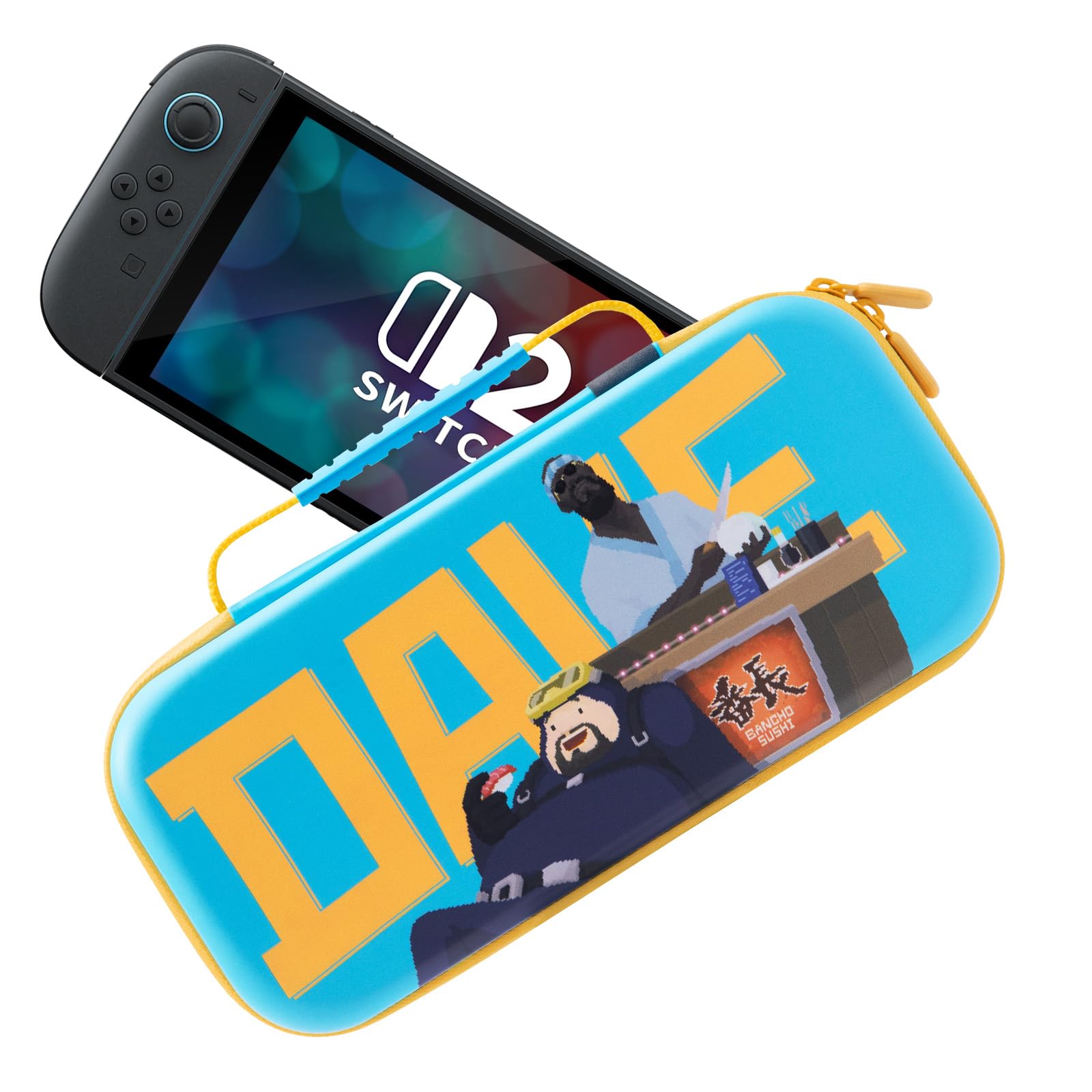 FUNLAB Funda de Transporte rígida para Nintendo Switch 2, Estuche Todo en uno con 10 Ranuras para Juegos, Almacenamiento Inteligente para Accesorios, Interior Suave Protector, edición Dave The Diver