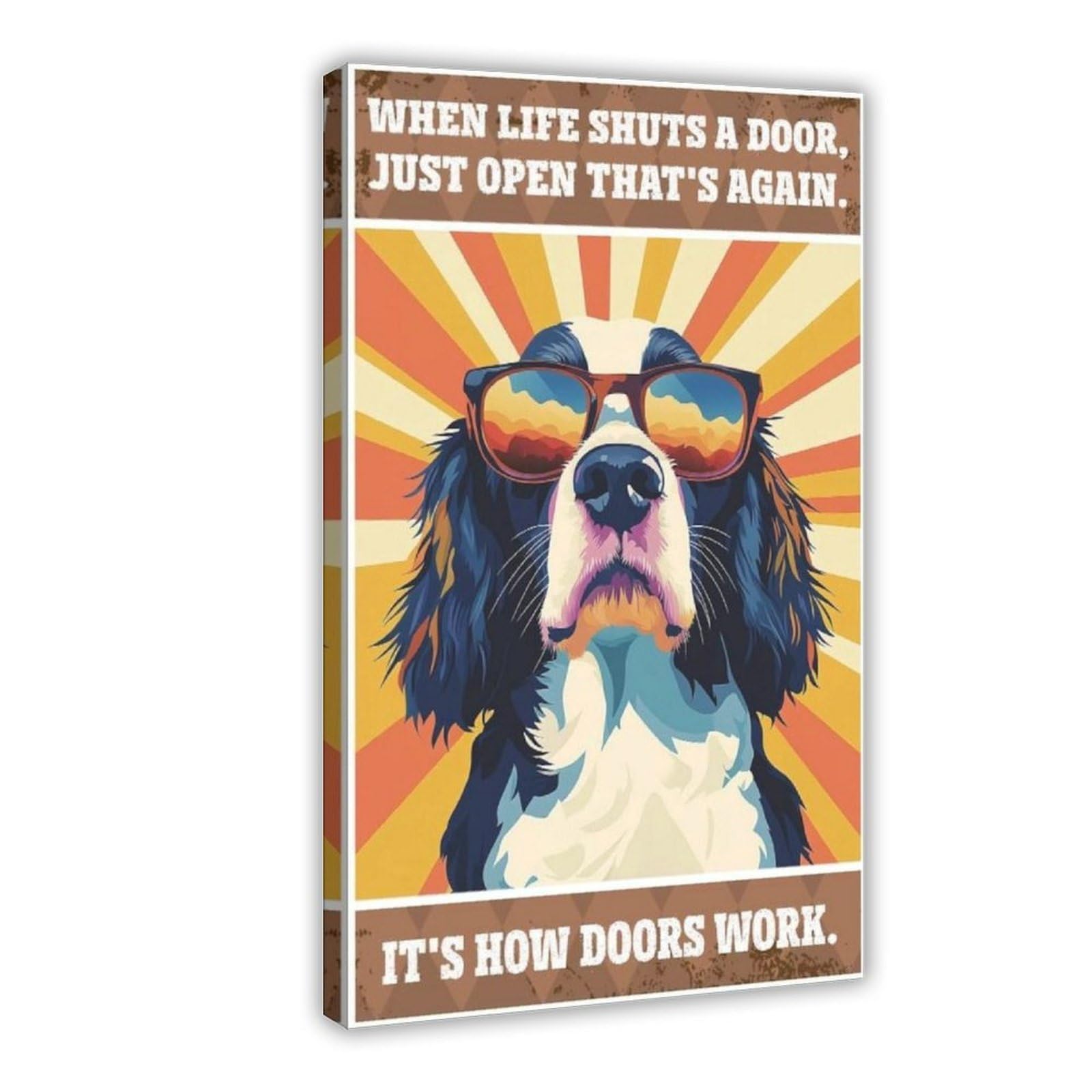 Funny English Springer Spaniels Art Canvas Poster for Bedroom Decor Gift