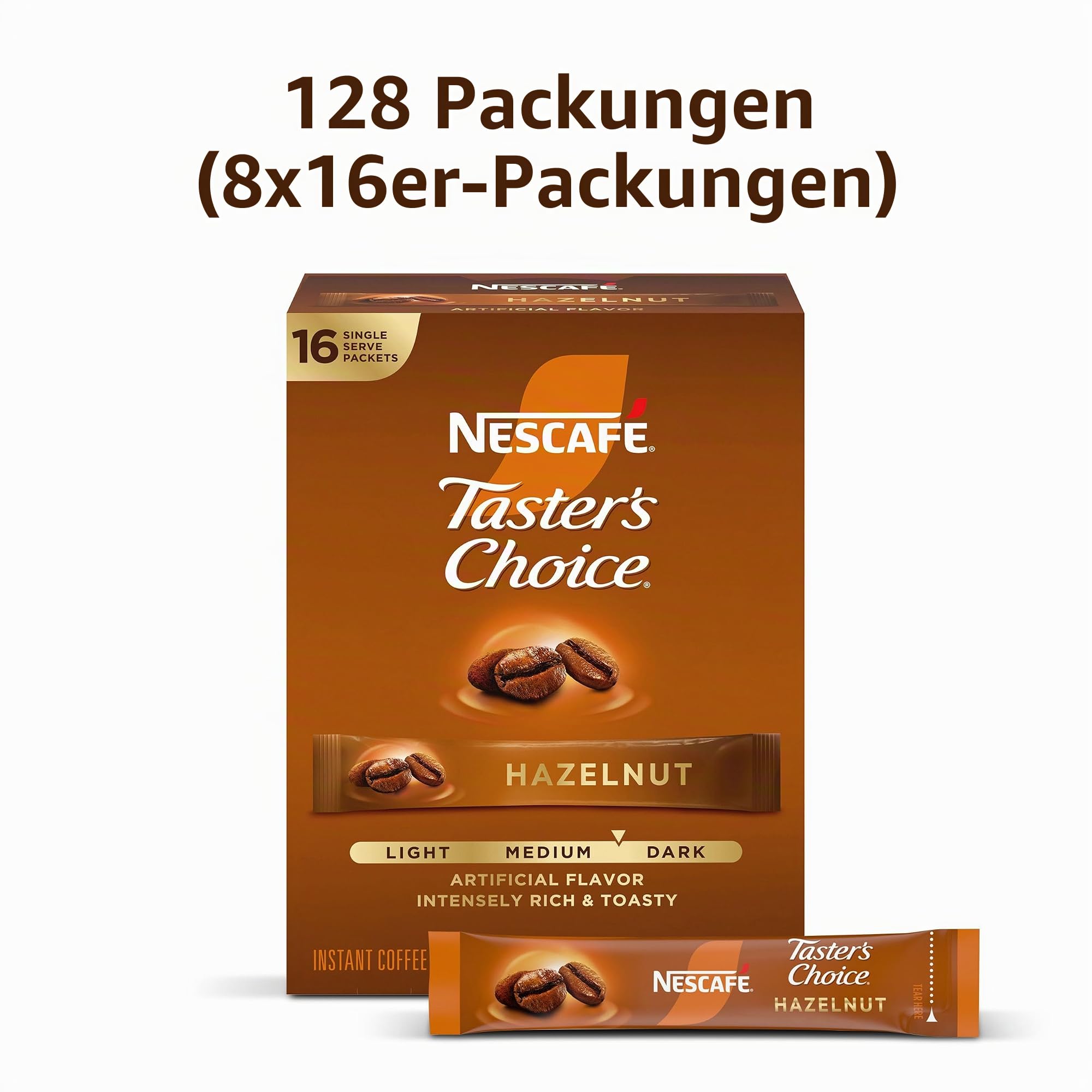 Nescafe Taster's Choice Instant Coffee Beverage, Hazelnut (Pack of 8) by Nescafé