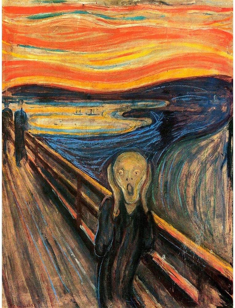 Wee Blue Coo Edvard Munch The Scream Old Master Painting Art Print Poster Wall Decor 12X16 Inch