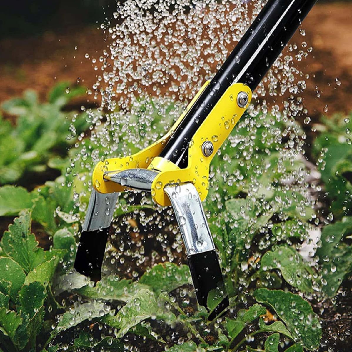 Azada de Mano para Jardinería Pequeña y Portátil de Acero Inoxidable Mango Ergonómico, Adecuado para Deshierbe y Aireación Hogar y Jardín