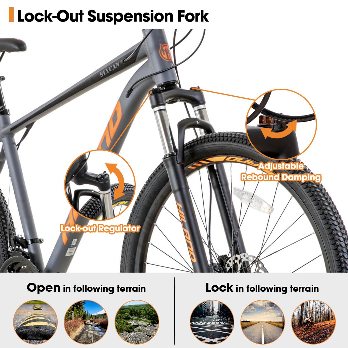 HILAND 27.5 Inch Mountain Bike, Aluminum Frame 21 Speed for Man
