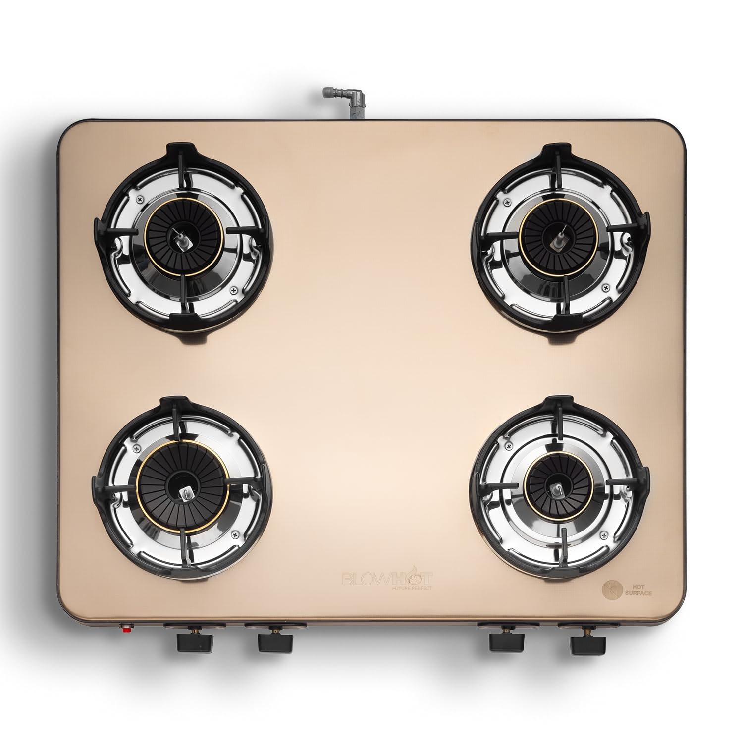 BLOWHOT Crystal 4B Gas Stove | Stainless Steel Top | Push Button Auto Ignition Gas Stove Powered by Battery | Warranty - 2 Year on Product | 5 Years on Burner and Gas Valves-image-2