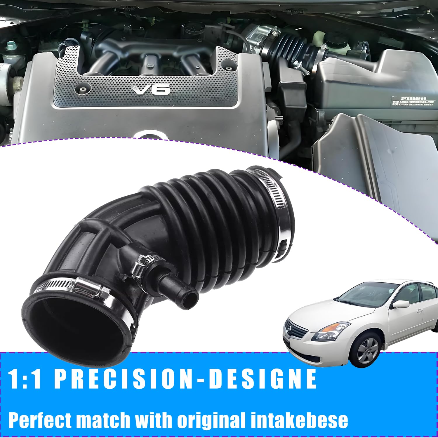 Air Intake Hose Compatible With Nissan Altima 2007-2012 2.5L – Replacement Duct Tube, OEM Fit - View #10