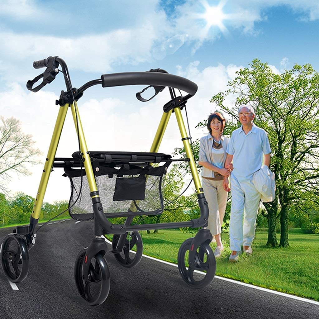 Chodziki, rolki/ramki do chodzenia z własnym napędem Rollator/chodzik dla osób starszych Zakupy/chodzik z siedziskiem i koszykiem Lekki elde Wygodny rocznica vision