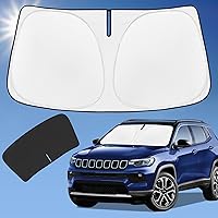 Vista 55 de Parasol de 4 capas para parabrisas, ajuste personalizado, tela 240T, parasol retráctil que bloquea los rayos ultravioletas, accesorios para automóvil