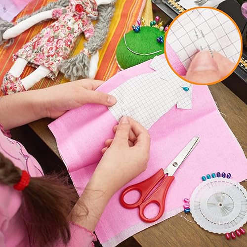 Miniatura 5 de Aylifu 100 pines en U de costura, pasadores de horquilla de doble bloqueo, pasadores rectos de acero multiusos con una caja para manualidades, tela