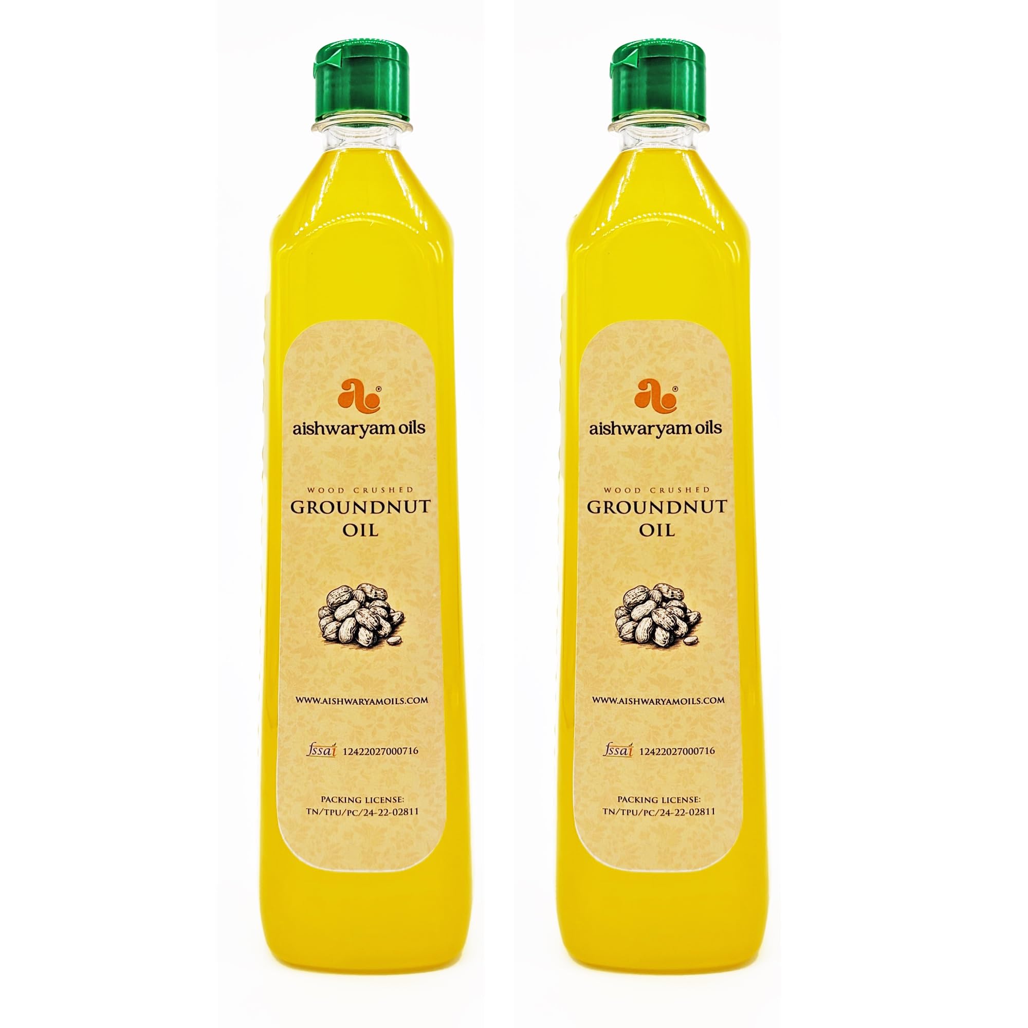Aishwaryam Oils Wood Cold Pressed Cooking Groundnut Oil / Mungphali Oil / Peanut Oil Unrefined Natural Combo (1L, Pack of 2) (B0814PX975) Amazon Price History, Amazon Price Tracker