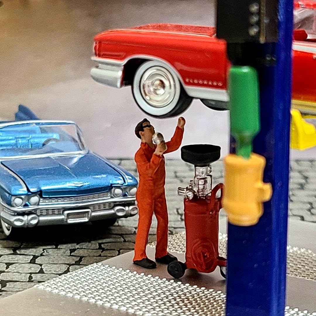 ①アメリカンジオラマ 2ポストリフト フルダイキャスト ガレージ 1/64